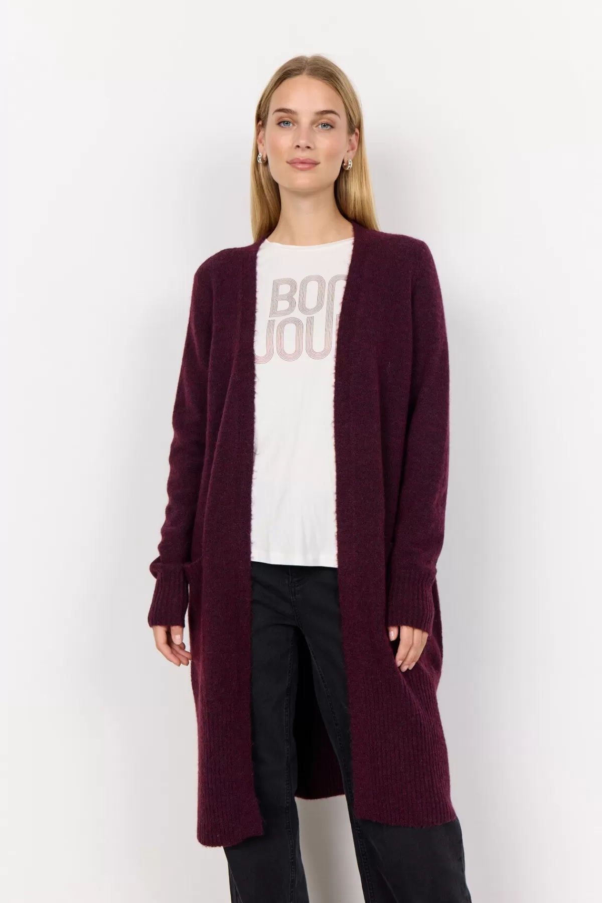 Soyaconcept Knitwear | Cardigans-SC-NESSIE 58 Cardigan Bordeaux