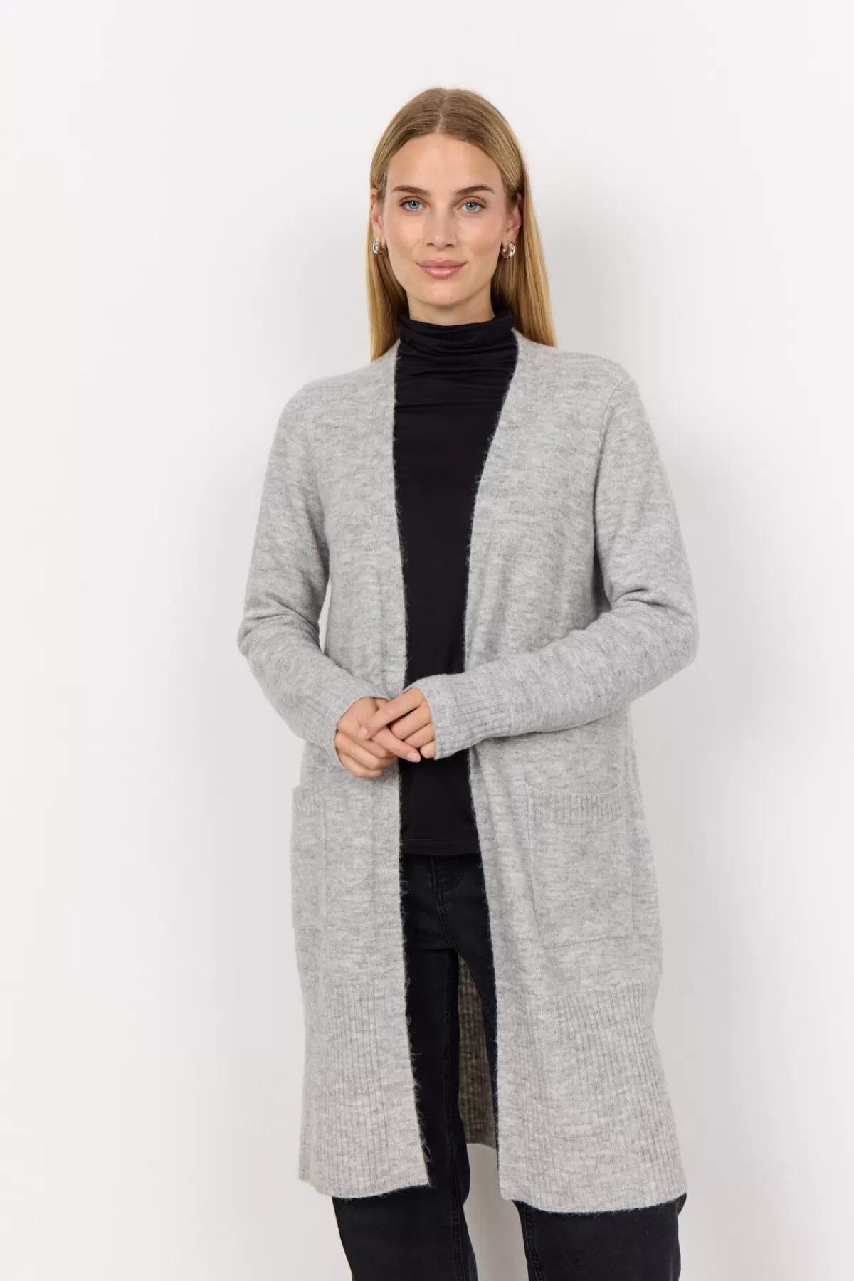Soyaconcept Knitwear | Cardigans-SC-NESSIE 58 Cardigan Light grey