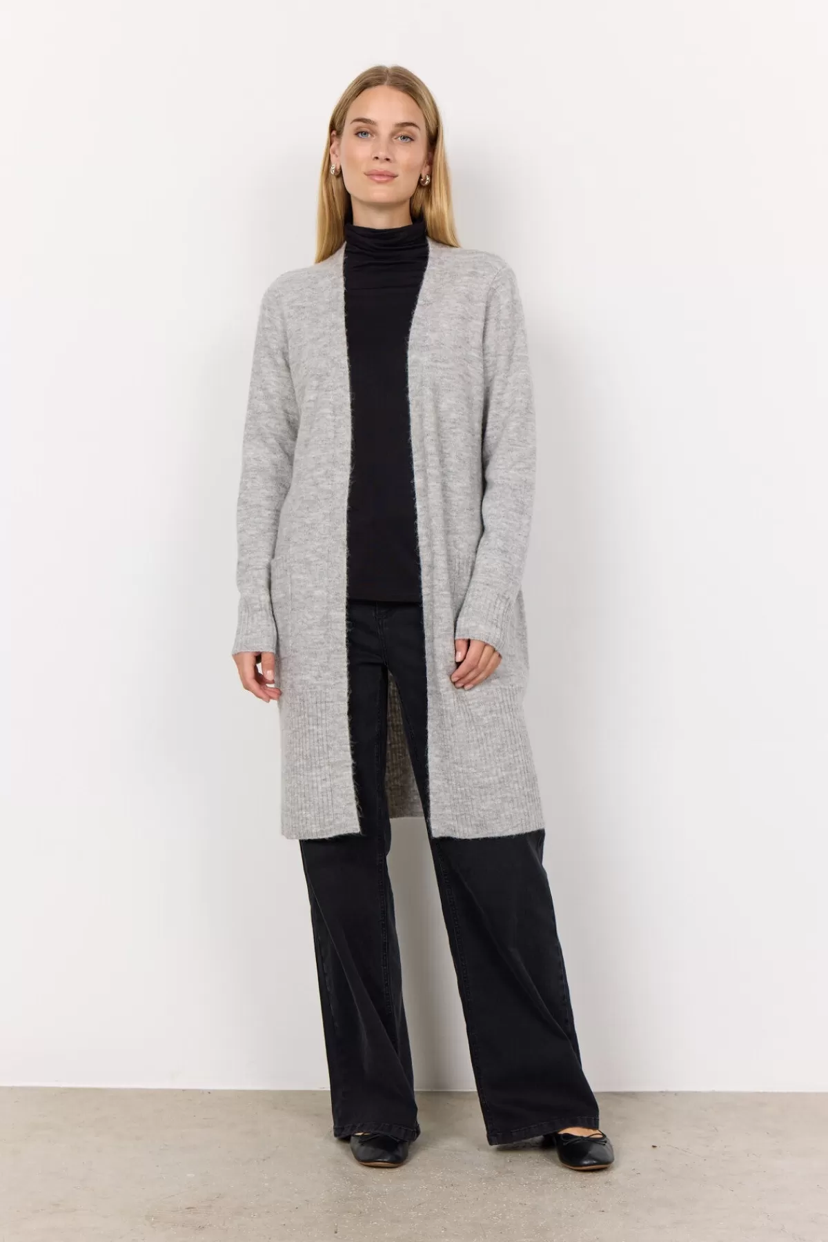 Soyaconcept Knitwear | Cardigans-SC-NESSIE 58 Cardigan Light grey