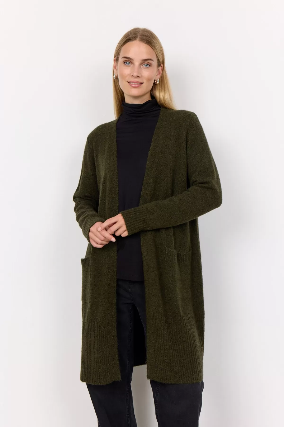 Soyaconcept Knitwear | Cardigans-SC-NESSIE 58 Cardigan Olive