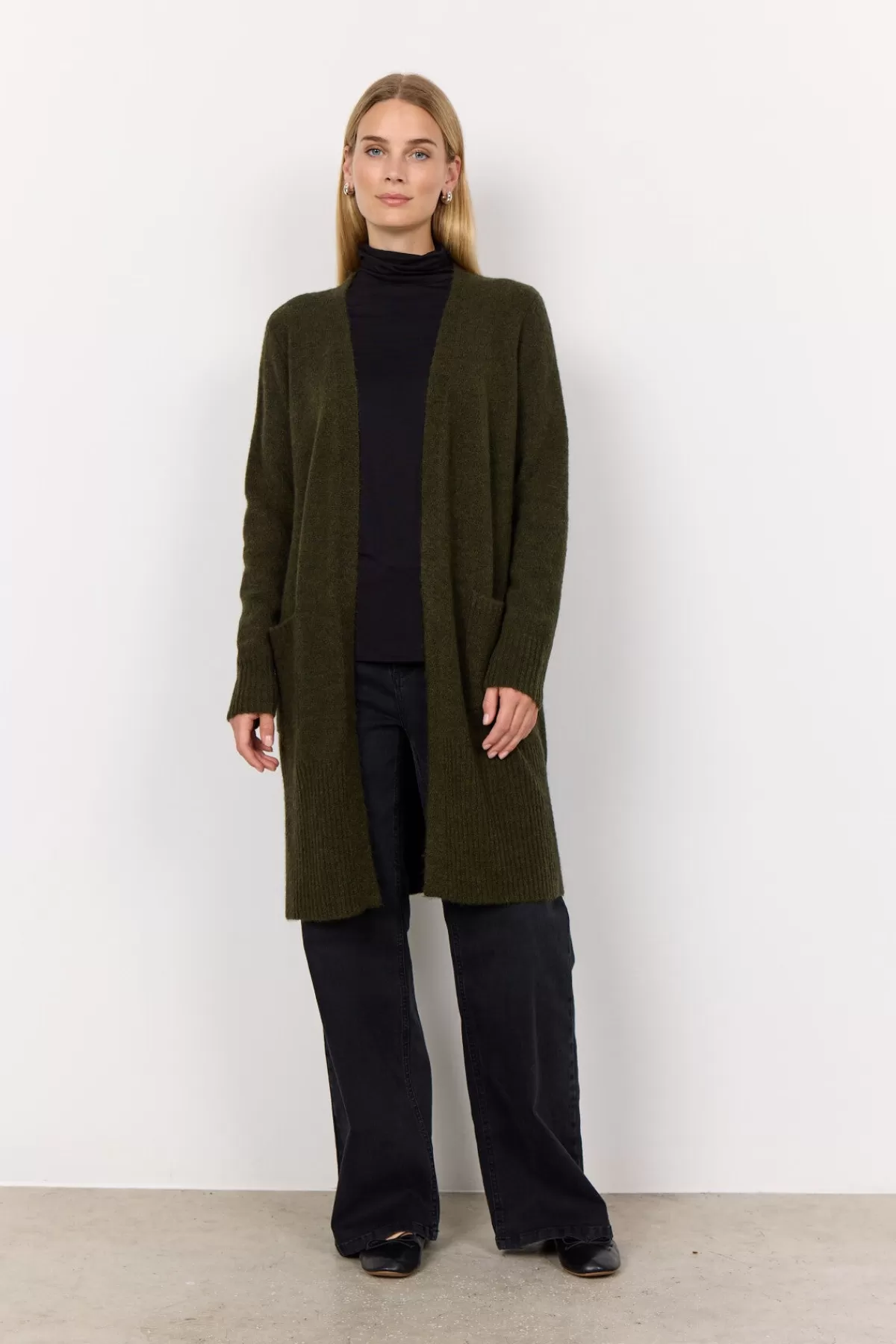 Soyaconcept Knitwear | Cardigans-SC-NESSIE 58 Cardigan Olive