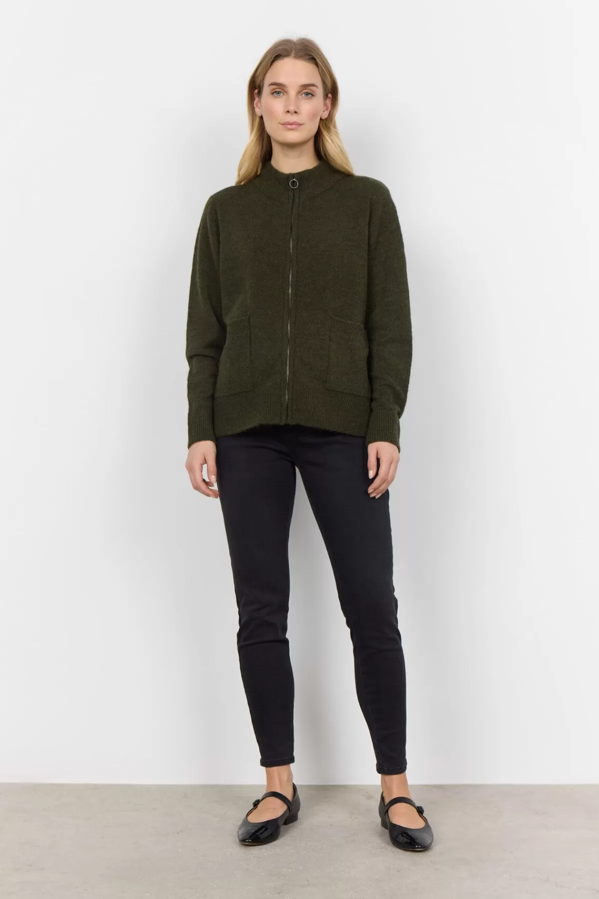 Soyaconcept Knitwear | Cardigans-SC-NESSIE 59 Cardigan Olive