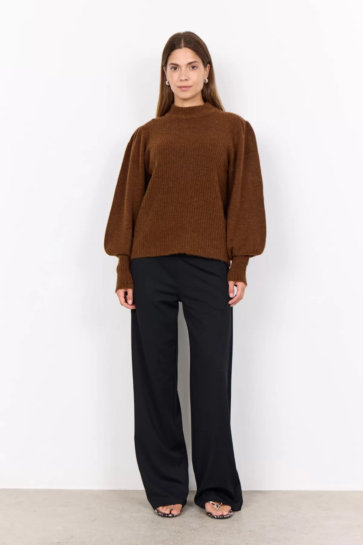 Soyaconcept Knitwear-SC-NESSIE 60 Pullover Brown