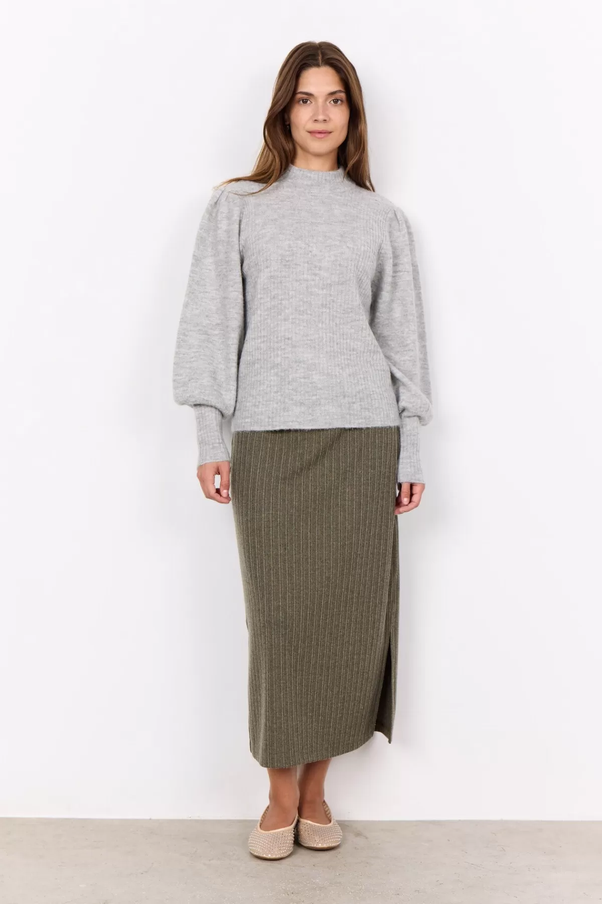 Soyaconcept Knitwear-SC-NESSIE 60 Pullover Light grey