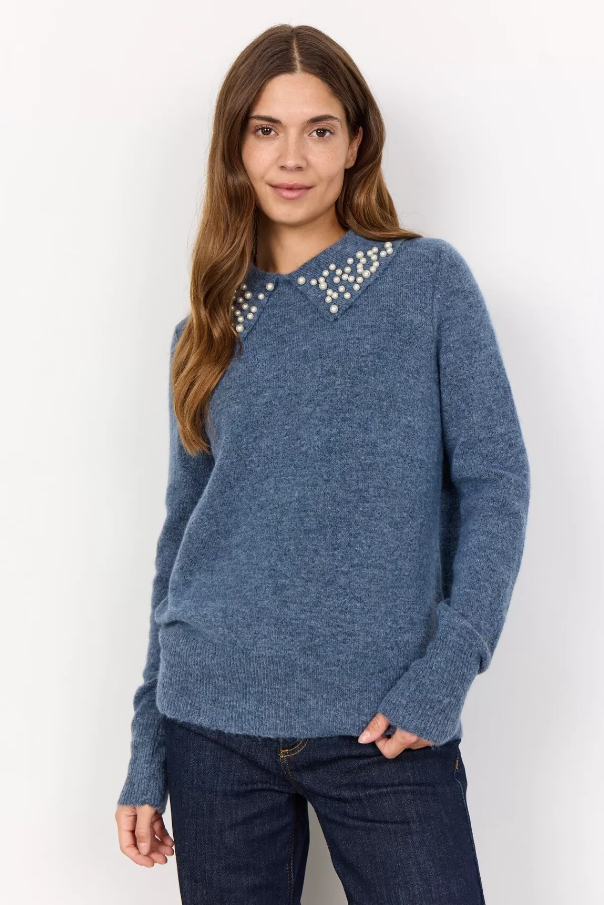 Soyaconcept Knitwear-SC-NESSIE 61 Pullover Blue