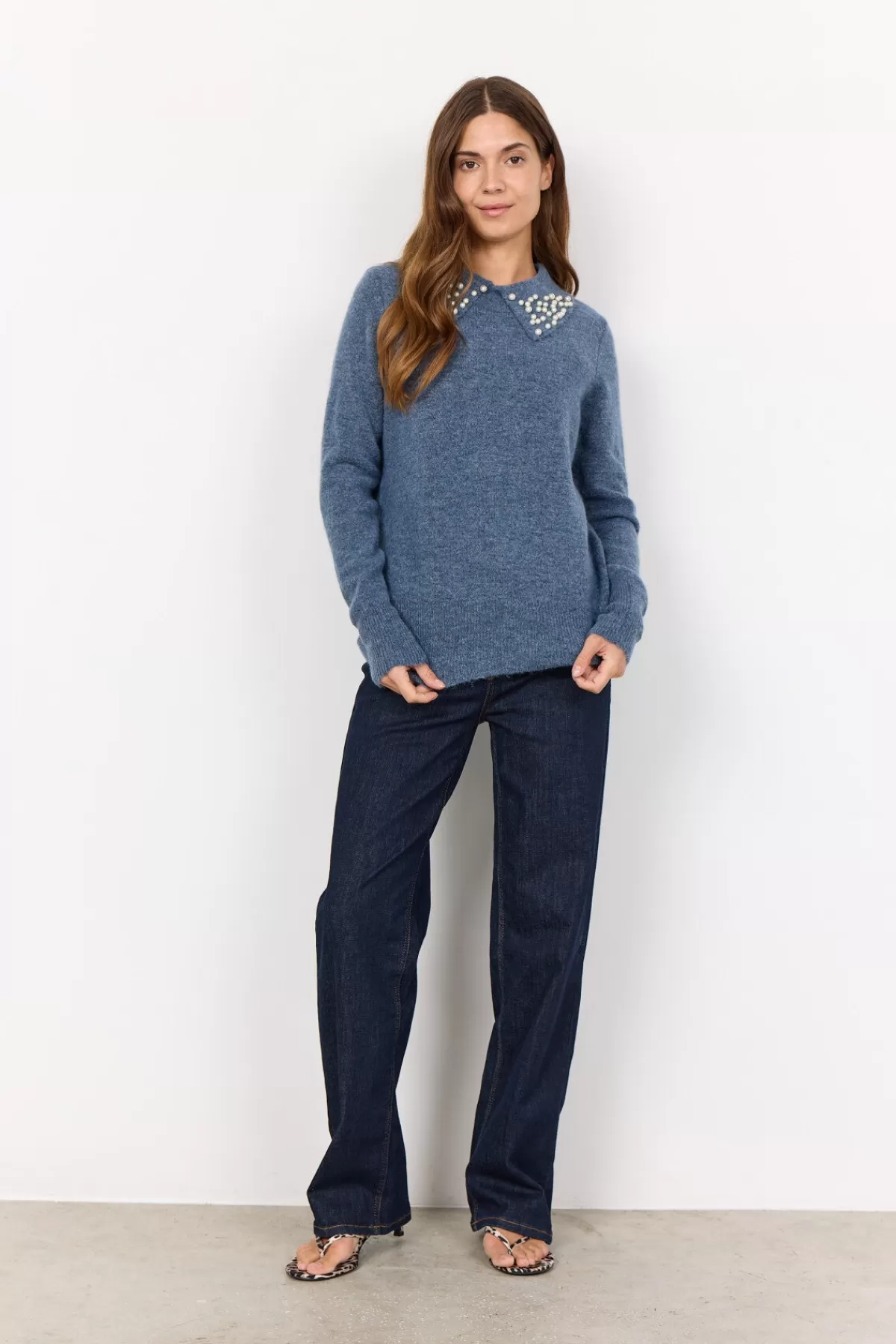 Soyaconcept Knitwear-SC-NESSIE 61 Pullover Blue