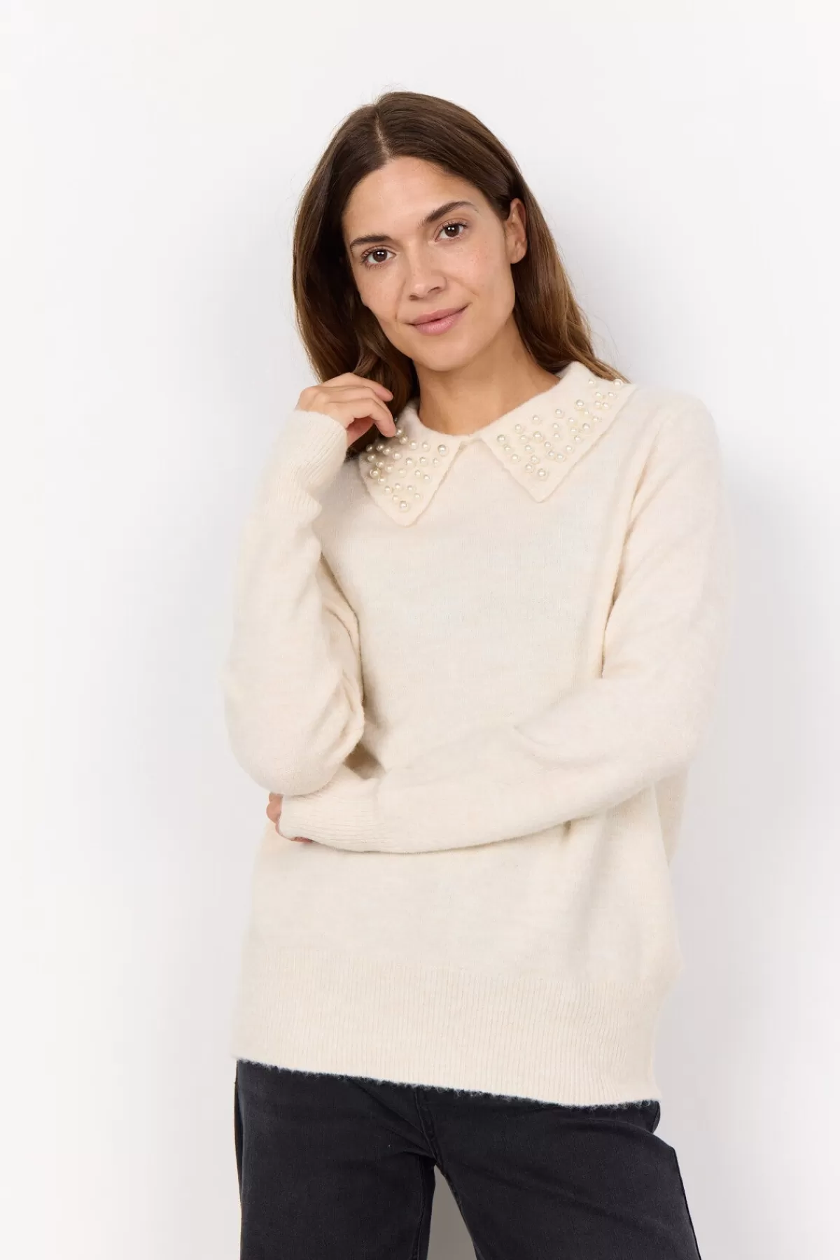 Soyaconcept Knitwear-SC-NESSIE 61 Pullover Cream