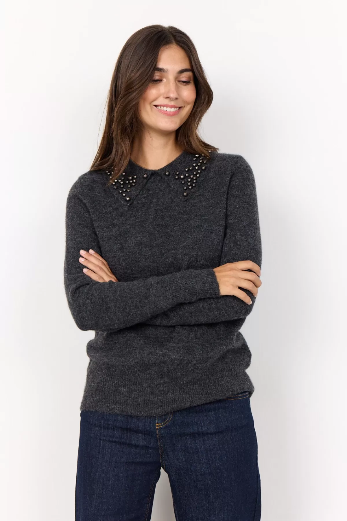 Soyaconcept Knitwear-SC-NESSIE 61 Pullover Dark grey
