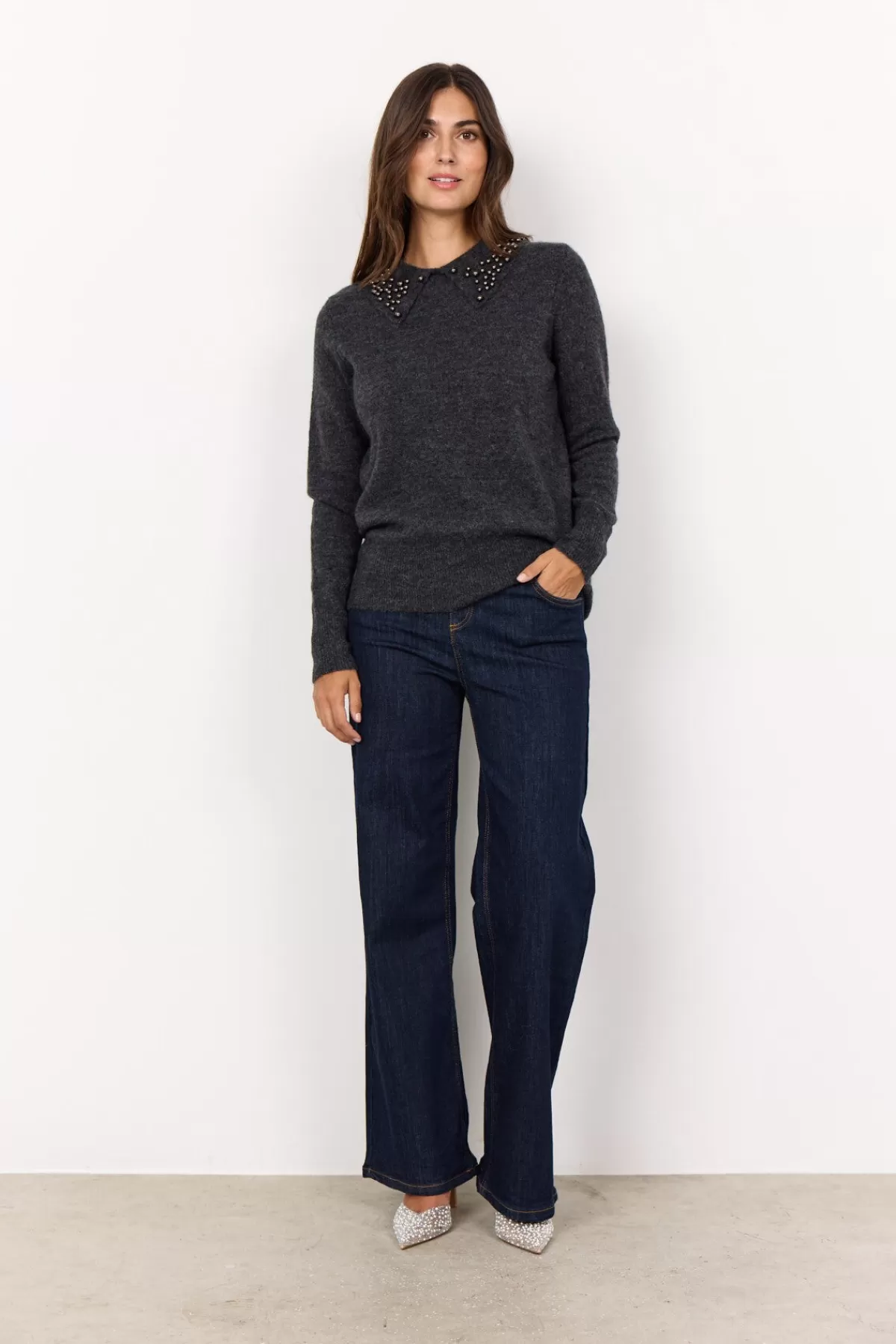 Soyaconcept Knitwear-SC-NESSIE 61 Pullover Dark grey