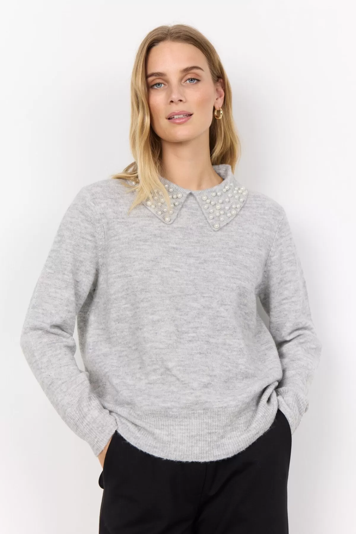 Soyaconcept Knitwear-SC-NESSIE 61 Pullover Light grey