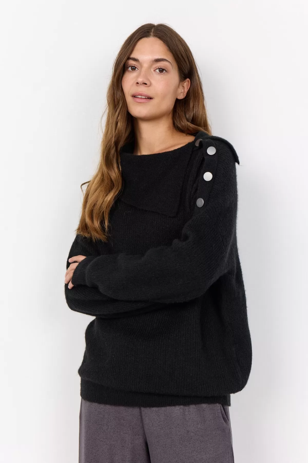 Soyaconcept Knitwear-SC-NESSIE 62 Pullover Black