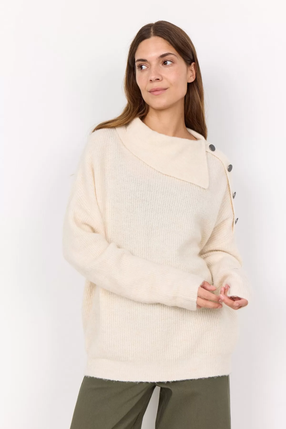 Soyaconcept Knitwear-SC-NESSIE 62 Pullover Cream