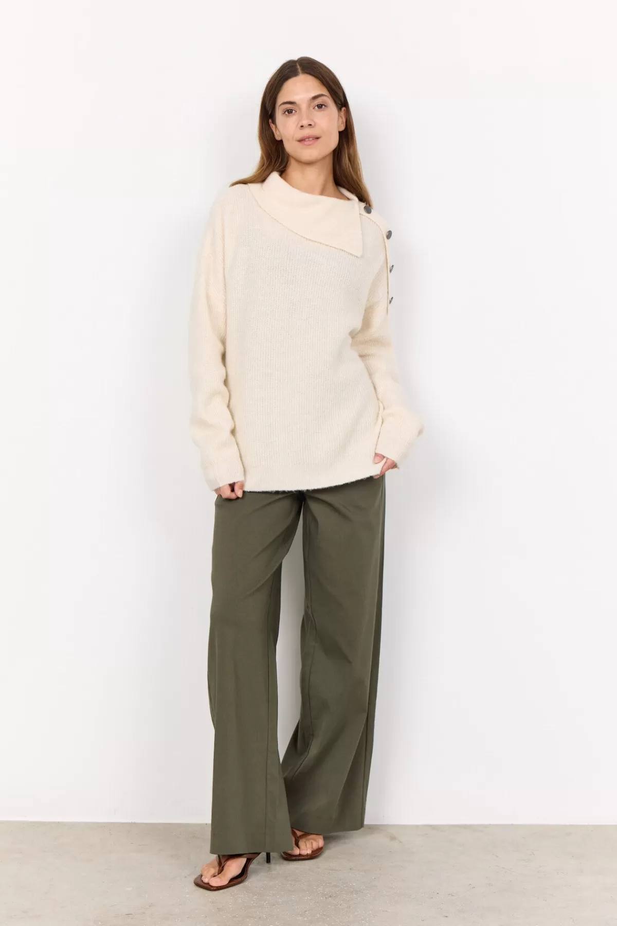 Soyaconcept Knitwear-SC-NESSIE 62 Pullover Cream