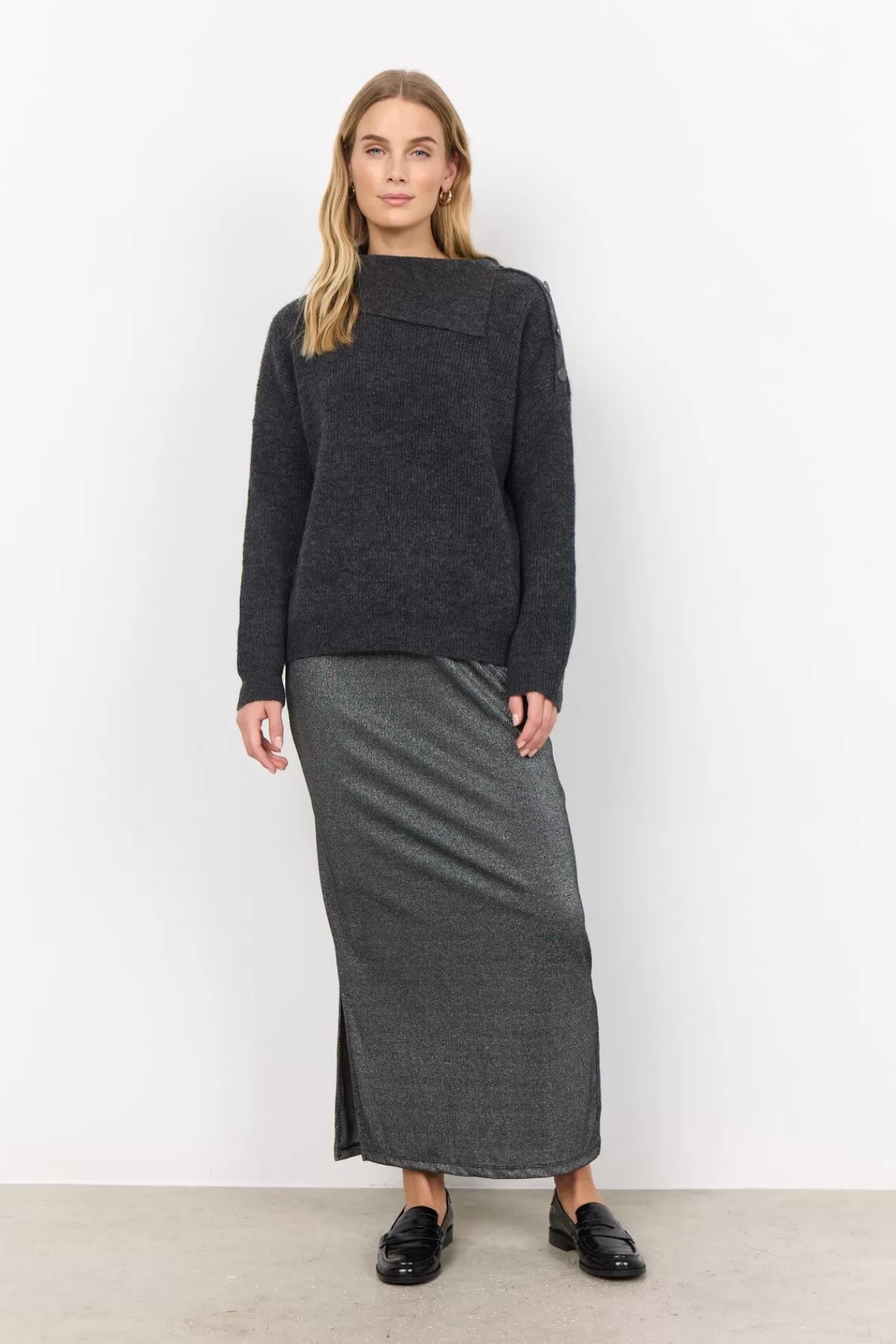 Soyaconcept Knitwear-SC-NESSIE 62 Pullover Dark grey