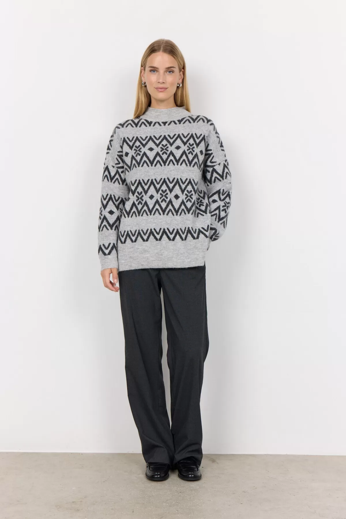 Soyaconcept Knitwear-SC-NESSIE 67 Pullover Light grey