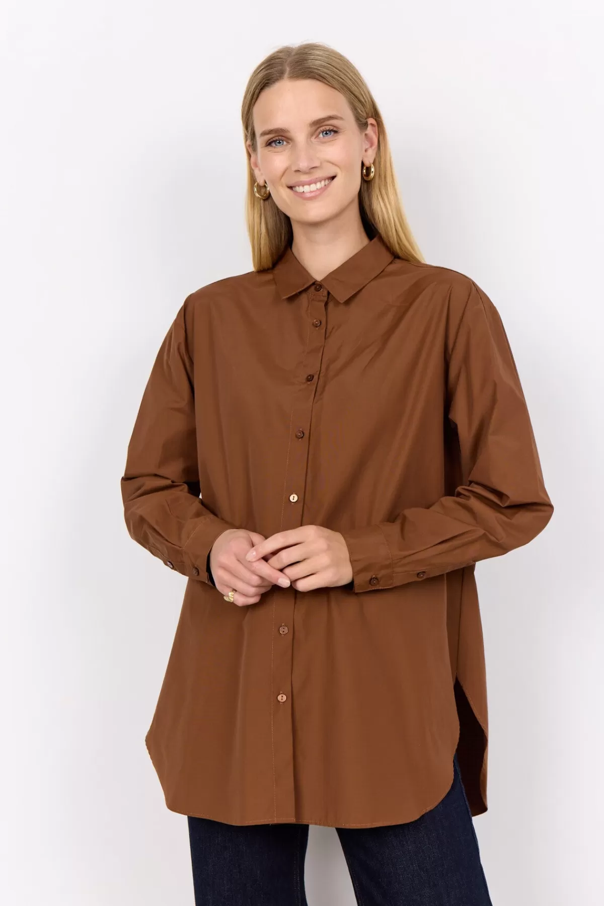 Soyaconcept Blouses And Shirts-SC-NETTI 52 Shirt Brown