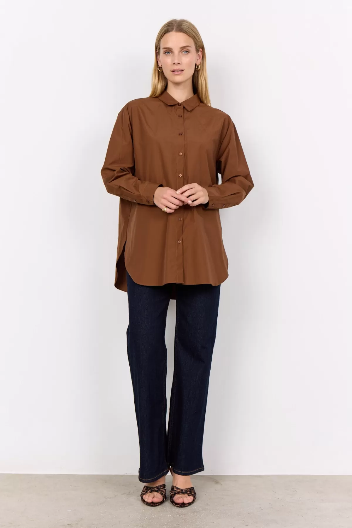 Soyaconcept Blouses And Shirts-SC-NETTI 52 Shirt Brown