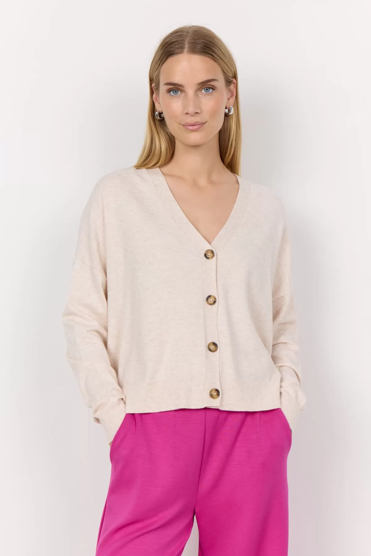 Soyaconcept Knitwear | Cardigans-SC-NICOLINE 2 Cardigan Cream