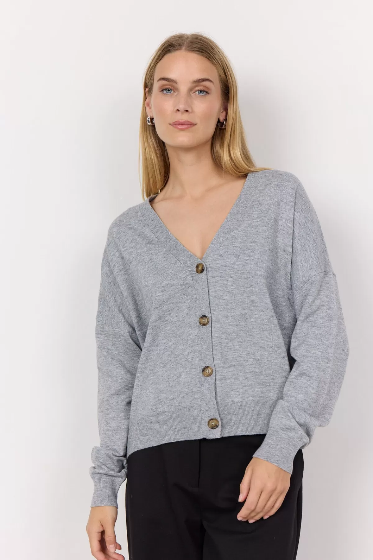 Soyaconcept Knitwear | Cardigans-SC-NICOLINE 2 Cardigan Grey