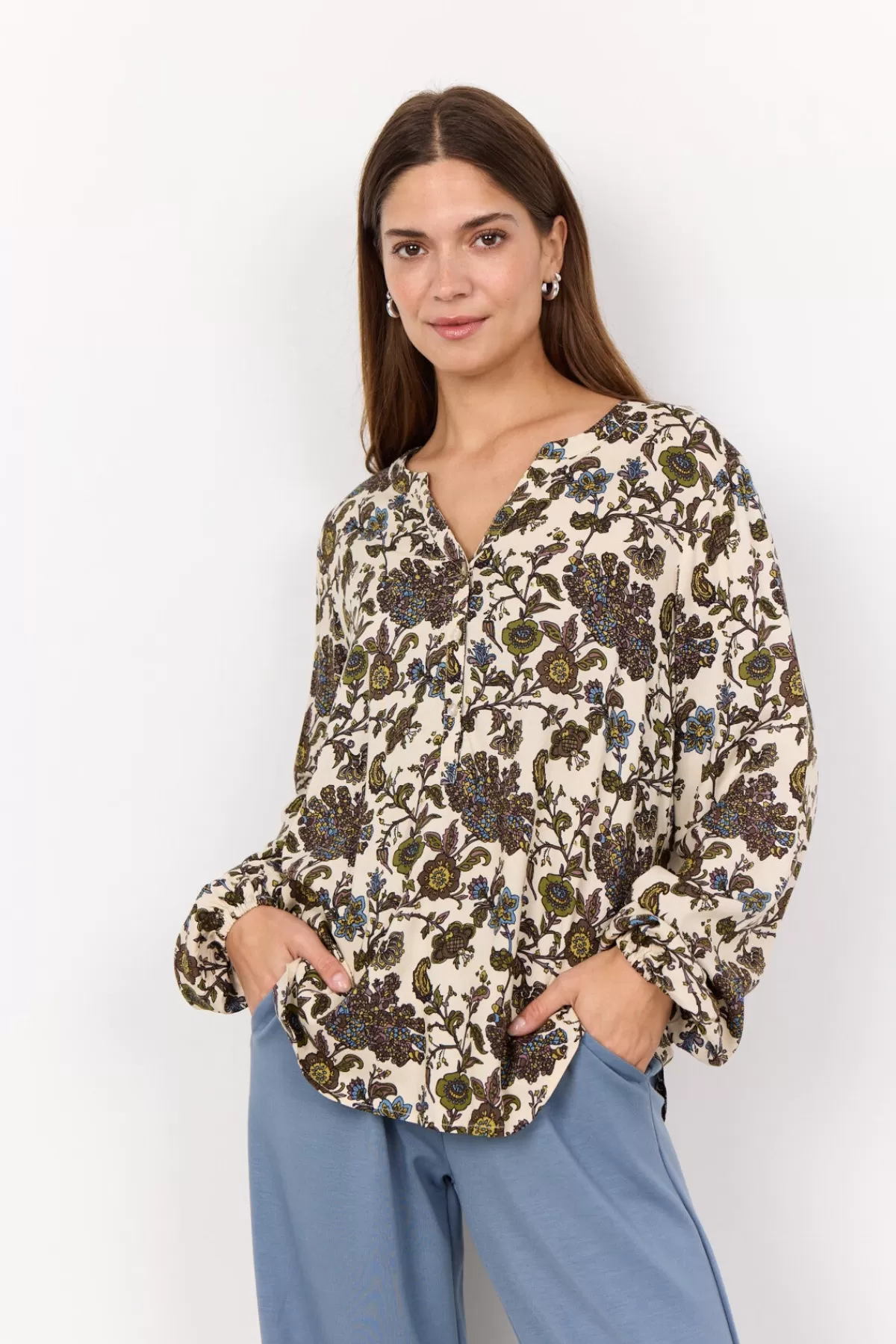 Soyaconcept Blouses And Shirts-SC-NINE 1 Blouse Dark green