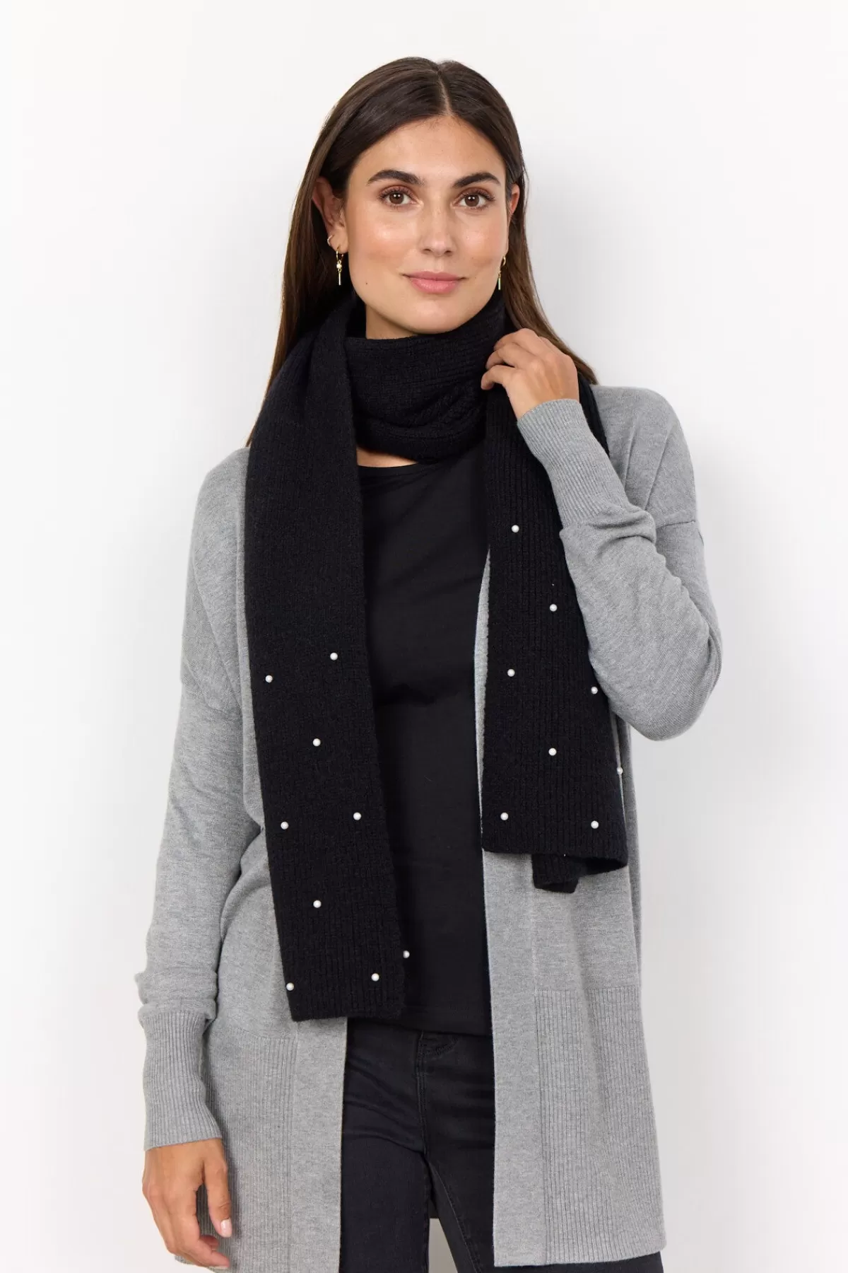 Soyaconcept Accessories-SC-NINO 4 Scarf Black