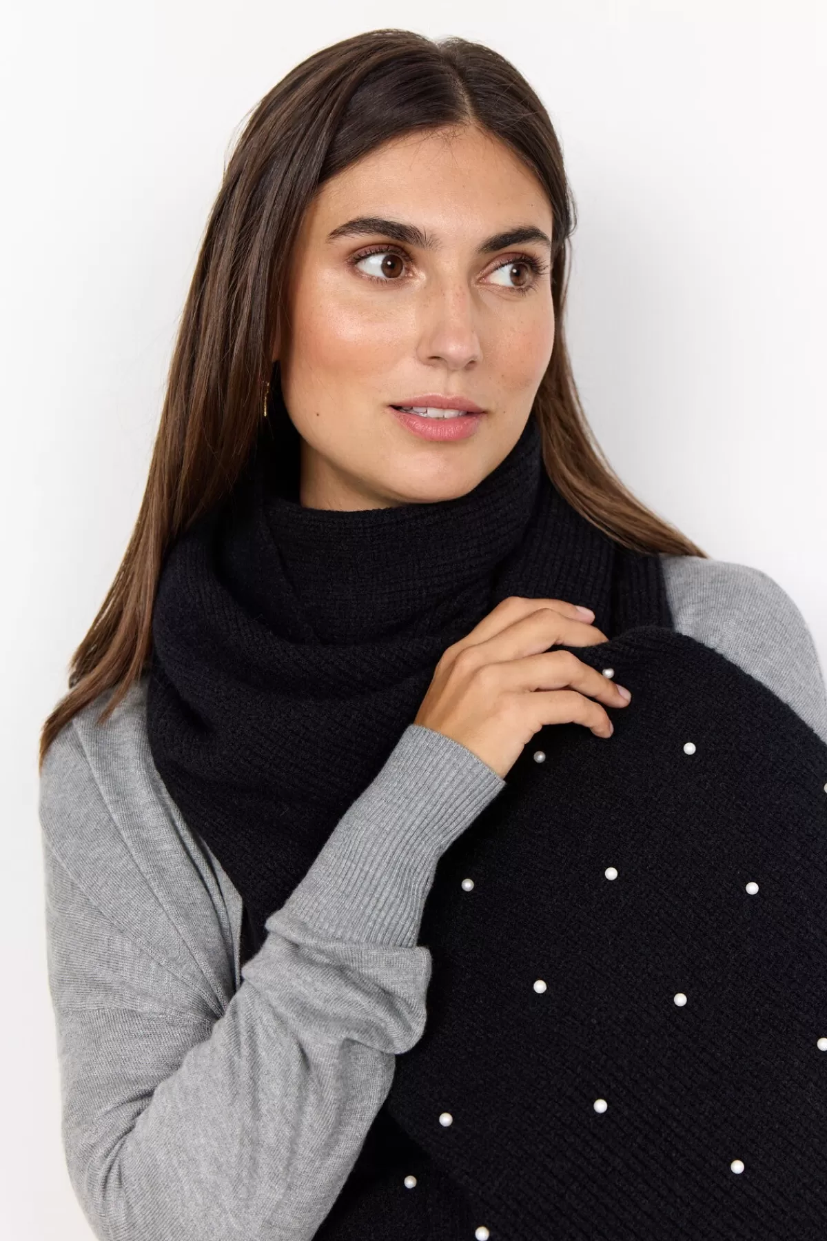 Soyaconcept Accessories-SC-NINO 4 Scarf Black