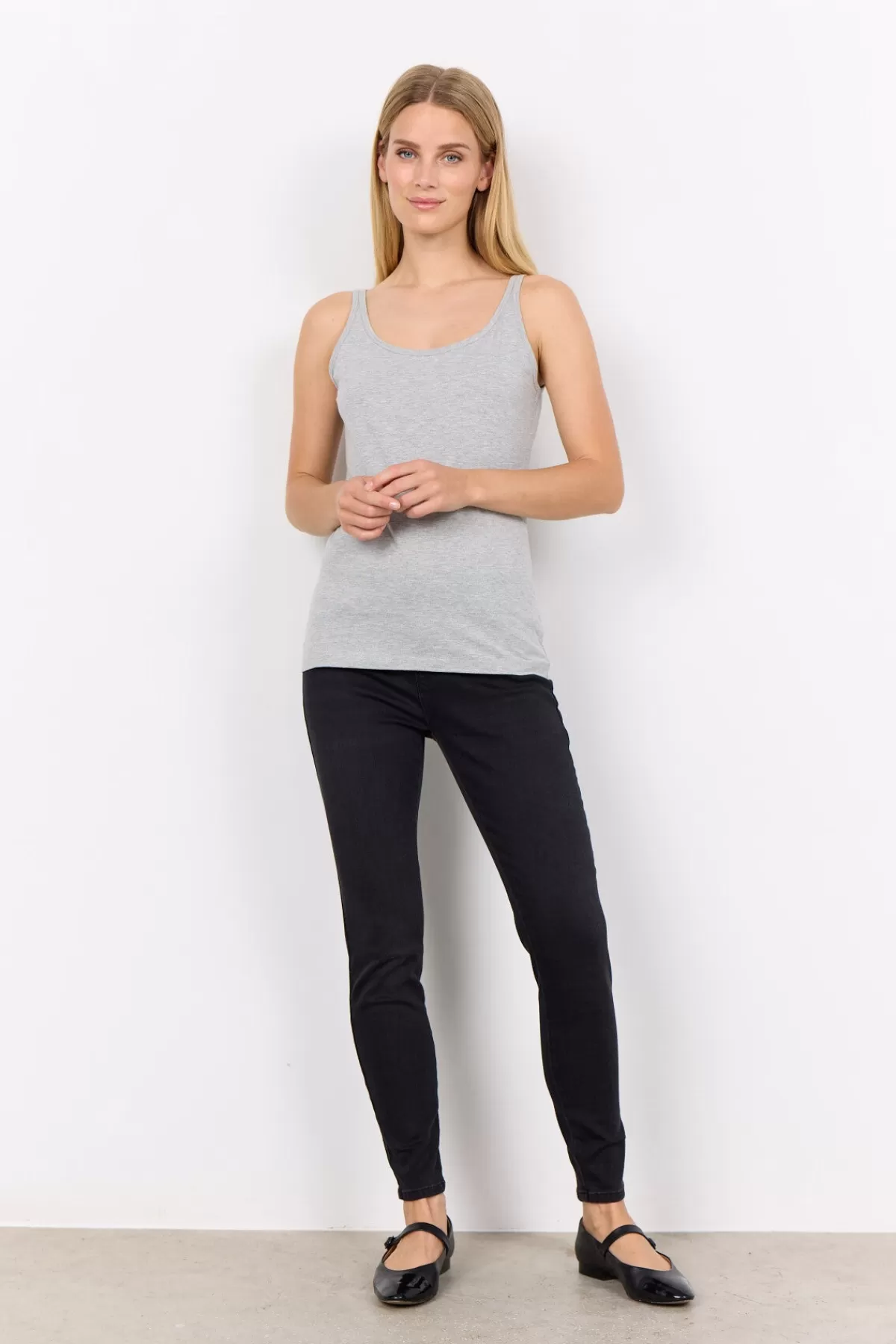 Soyaconcept T-Shirts And Tops-SC-PYLLE 122 Top Light grey