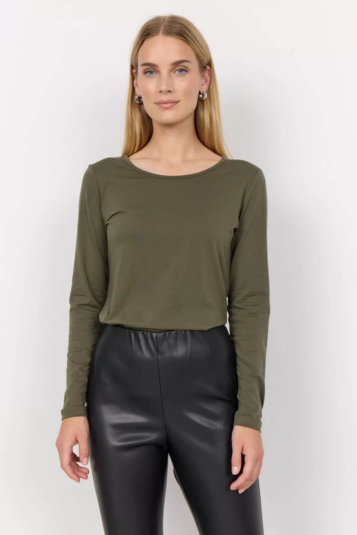 Soyaconcept T-Shirts And Tops-SC-PYLLE 2 T-shirt Dark green