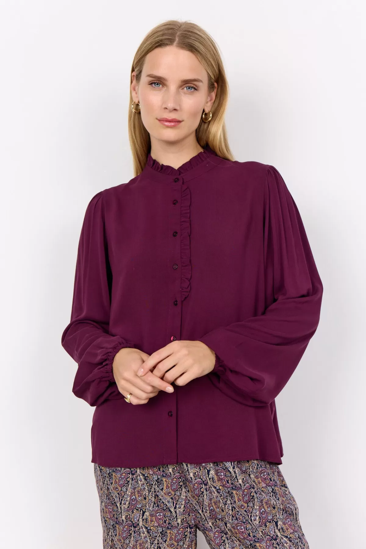 Soyaconcept Blouses And Shirts-SC-RADIA 200 Shirt Bordeaux