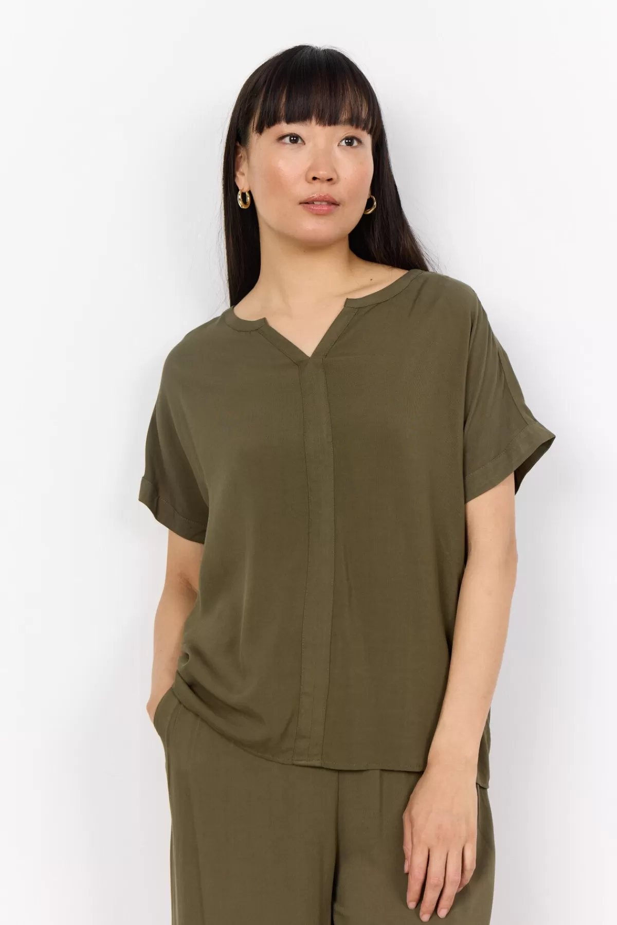 Soyaconcept T-Shirts And Tops-SC-RADIA 9 T-shirt Olive