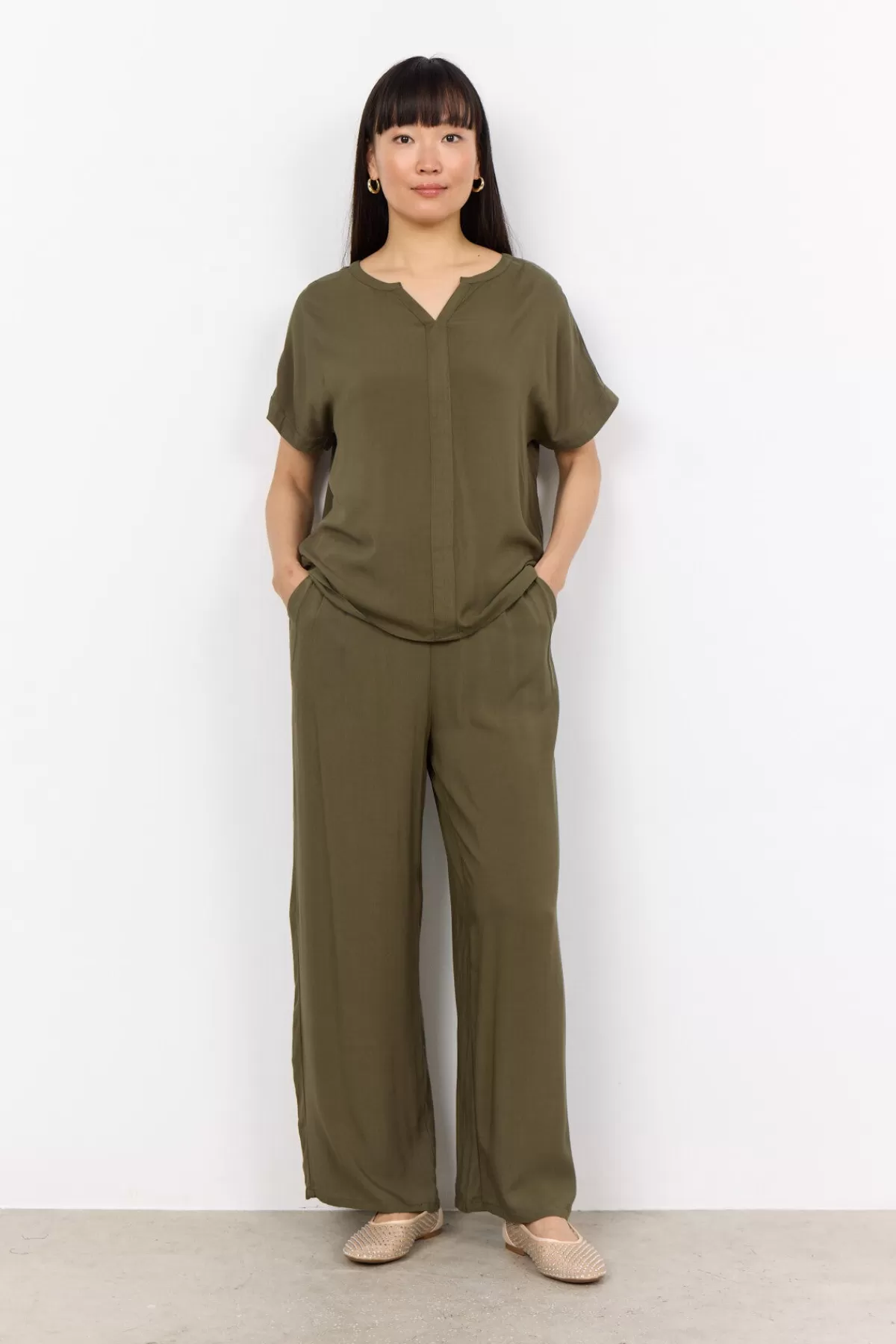 Soyaconcept T-Shirts And Tops-SC-RADIA 9 T-shirt Olive