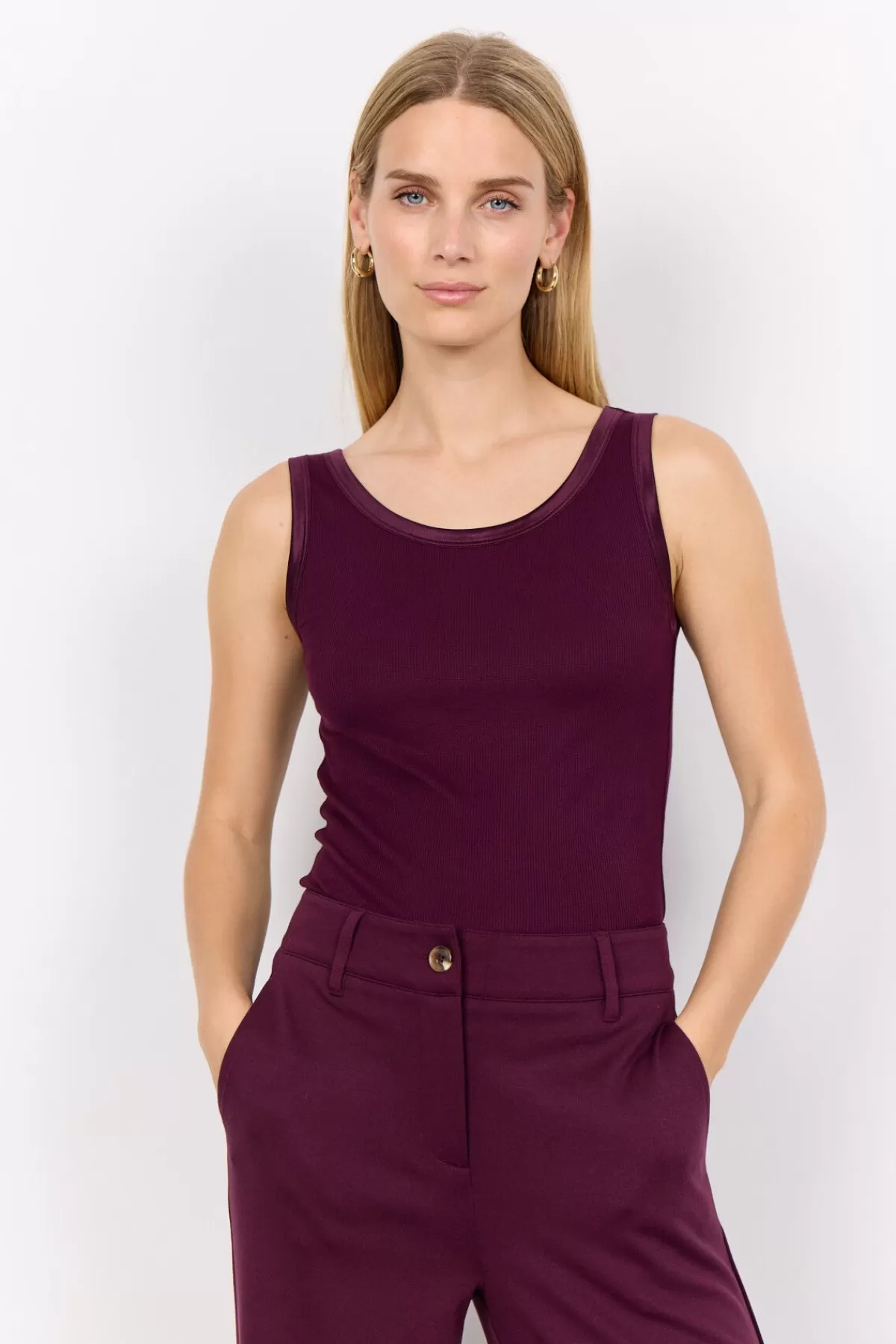 Soyaconcept T-Shirts And Tops-SC-RYAN 1 Top Bordeaux