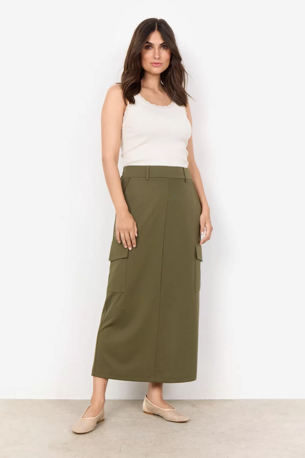 Soyaconcept Skirts-SC-SIHAM 75 Skirt Olive