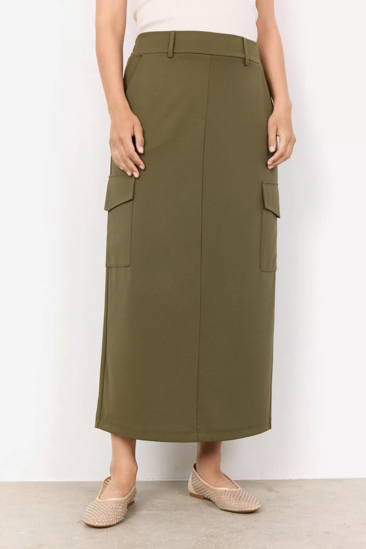 Soyaconcept Skirts-SC-SIHAM 75 Skirt Olive