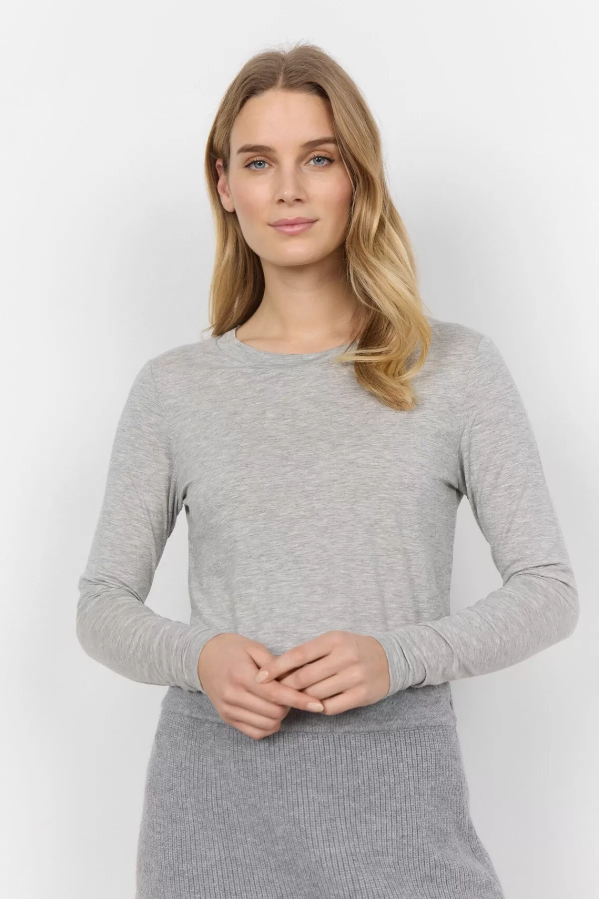 Soyaconcept T-Shirts And Tops-SC-TAMAR 1 T-shirt Light grey